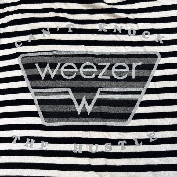 Weezer Mens Black& White Striped Short Sleeve T-Shirt Size Small - Picture 5 of 5